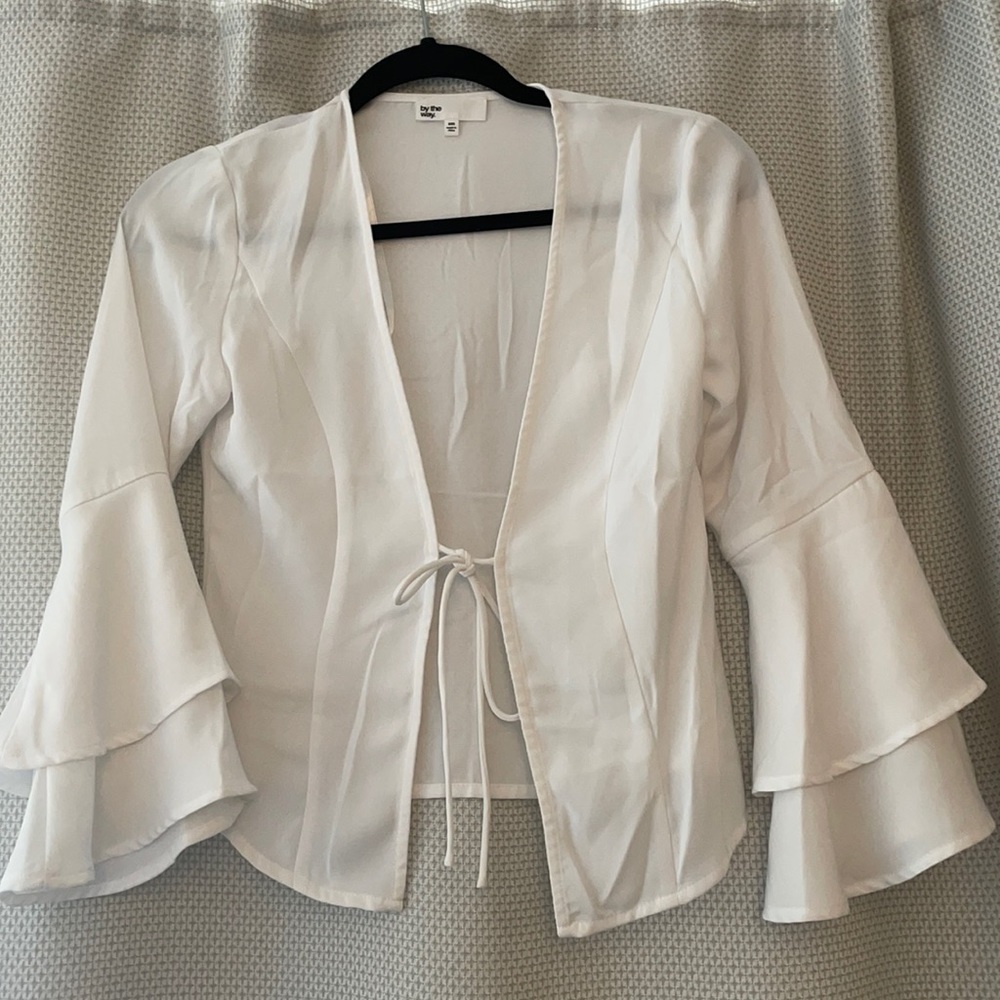 By the way. XXS white open blouse